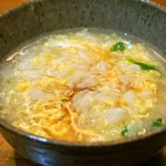 露石 - ふぐ雑炊 2杯目はポン酢を入れて