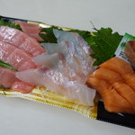 魚屋の寿し魚錠 - 刺身3点盛り(980円)