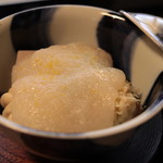 瓢亭 - 強肴：蓮根豆腐 焼き雲子 蕪餡 蟹身 ほうれん草