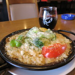 スペインバル BONITA - ランチ：チキンとチーズのパエリア(スープ・サラダ付）800円(2018年1月)(2018年1月)