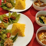 これく亭 - プチコース　カレー&シチューのコンビ(チャイ付)¥1450 大盛+¥200