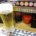 平禄寿司 - 生ビール（￥３５０税別以下同）