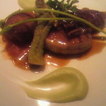 ビストロ 間 - メインは鹿児島産黒豚のグリエとフォアグラと豚肉のパテをマスタードソースで（+５００円）