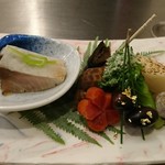 なにわ天ぷら 維心 - 前菜盛り合わせ