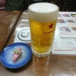 くるまやラーメン - 2018年1月　生ビール　680円