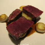 オルグイユ - 30年1月　蝦夷鹿ロース、ヒレ　北海道雪下じゃがいも、福島曲りねぎ