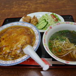 Ran - Cセット（天津飯、半ラーメン、唐揚げ）