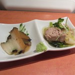 お通し(アワビとマグロの脳天)