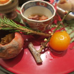 日本料理 太月 - 30年1月　あんぽ柿膾、金柑