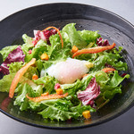 Caesar salad with hot spring egg