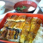 魚信 - 鰻重と肝吸いのセット