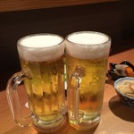 焼とり家族 - ビールで乾杯