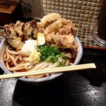 たけうちうどん店 - 下足と舞茸天ぶっかけ(大盛)