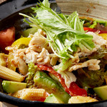 Luxury salad with chicken, avocado, and plenty of vegetables