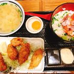 北海道厚岸 - 海鮮丼とｶｷﾌﾗｲｾｯﾄ+追ｶｷとｻﾞﾝｷﾞ