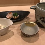 ぎおん 阪川 - 先付と日本酒