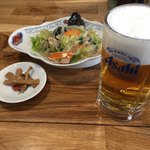 香雅 - 野菜炒め&生ビール中