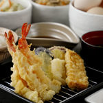 魚がし天ぷら 魚天 - 料理写真:海老天定食　※野菜4種・海老3尾・　厚焼き玉子