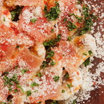 Salad pizza with crispy dough and plenty of vegetables