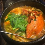 炭火焼肉彩火 - カニもつチゲ♡