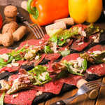 Grilled beef carpaccio