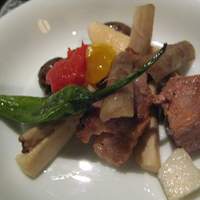 花かぐら - イベリコ豚の朴葉Roast　林檎のもろみ醤油