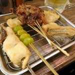 Kushikatsu Dengana - 季節の５本セット　銀杏が美味しい♪