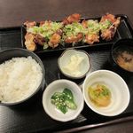 ごはん処 福笑亭 - 鶏の竜田揚げ（ネギ塩ダレ）定食(2018/01/11撮影)