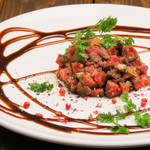 Beef tartare -with cold Steak balsamic sauce-