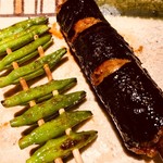 炭家 - 錦糸菜と納豆巻