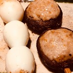 炭家 - 椎茸の肉詰めとうずらです。