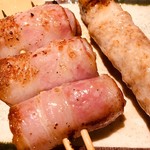 炭家 - つくねとあんきものベーコン巻