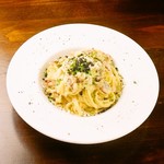 Black truffle and bacon carbonara