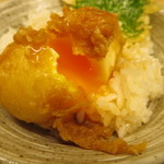 天ぷら やす田 - 良い具合の半熟さです