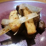 中国菜 火ノ鳥 - 宮崎牛カイノミ 北京風ステーキ　エリンギとマコモダケが添えて在ります