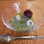 食の円居 なず菜 - 大和茶あんみつ