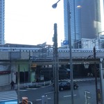 スーパーホテル - 朝食会場から見えた新幹線