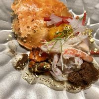 銀座 座屋 - 香箱蟹に紅白膾と海栗