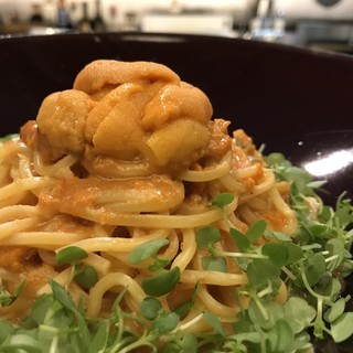 Homemade tagliolini “Lino-style pasta with fresh Hokkaido sea urchin”