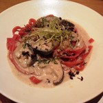 炭焼創作割烹 旬 - 椎茸のクリーム生パスタ５４０円（税込）