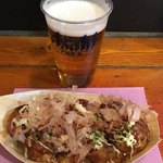 たこ焼道楽 わなか - 生ビールとたこ焼き8個入り