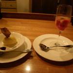 六覺燈 - あんのう芋のアイスと苺のシャンパンゼリー