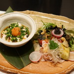 和食すがわら - だだみとブランド牛のサラダ