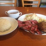 キッチン　ソウショー - ダブル牛コース(こだわり和牛ハンバーグ、サーロインのローストビーフ)