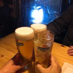 小さな島酒場 デコパ - 乾杯〜大きいサイズ↪︎お変わりで¥50-OFFもありがたい^ ^