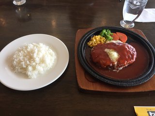 Warajitei - ダブルチーズハンバーグ＋ライス