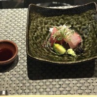 耽美 下村 - 刺身(メジマグロ、鯛)