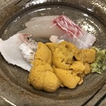 うを徳 - 明石産2.1kg真鯛、奥尻島産紫海胆