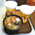 はな子カフェ - 海鮮焼きそばとビール