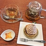 がようし - ぜいたくもんぶらん（540円）/ ゆず香ばし茶（400円） セットでこの価格より100円引き